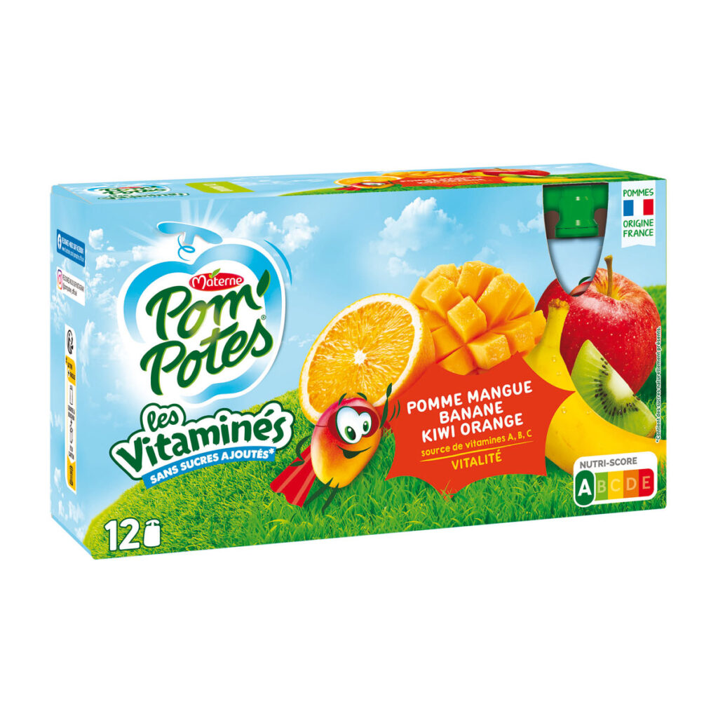 Un snack sain en gourde pour les adultes avec Materne et Pom'Potes - MOM  Group